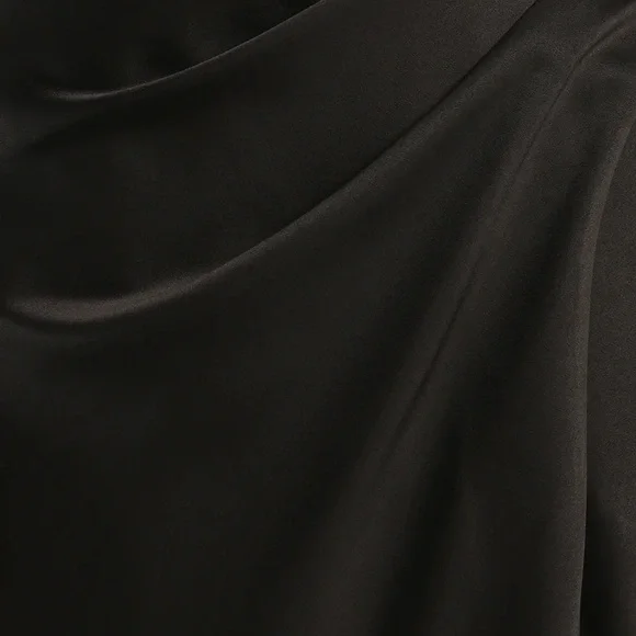 Black satin square neck dress. Size small. - Picture 5 of 5